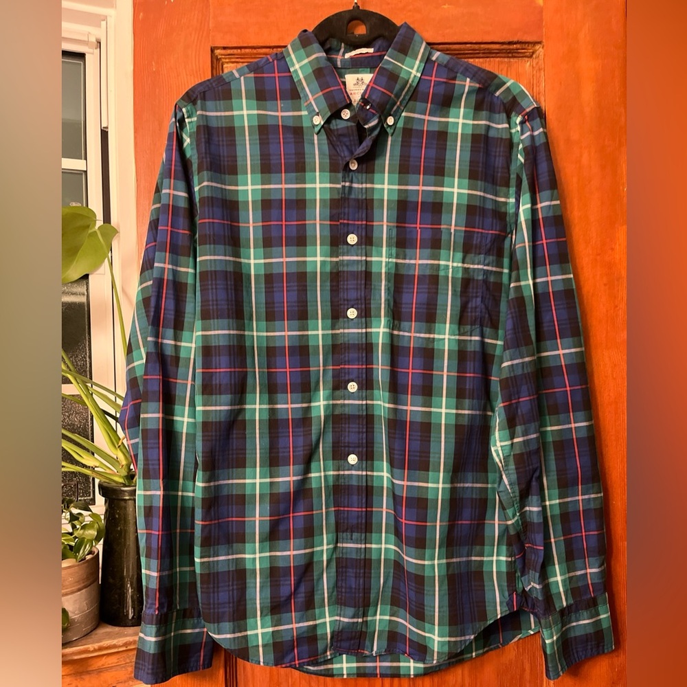 Thomas Mason Archive J. Crew Men’s Plaid Button-up Shirt Size Small Slim